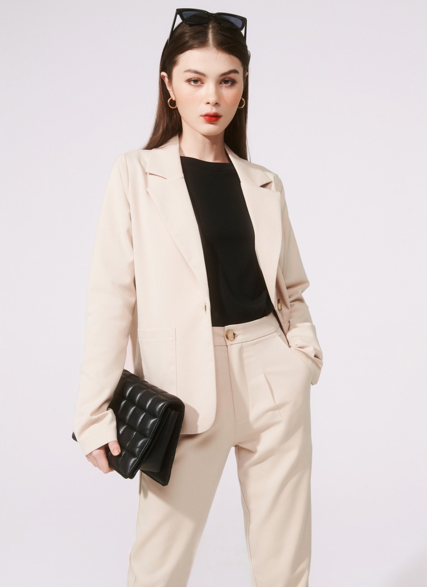 QUẦN BEGGY GẤU GẤP LANDY KEM