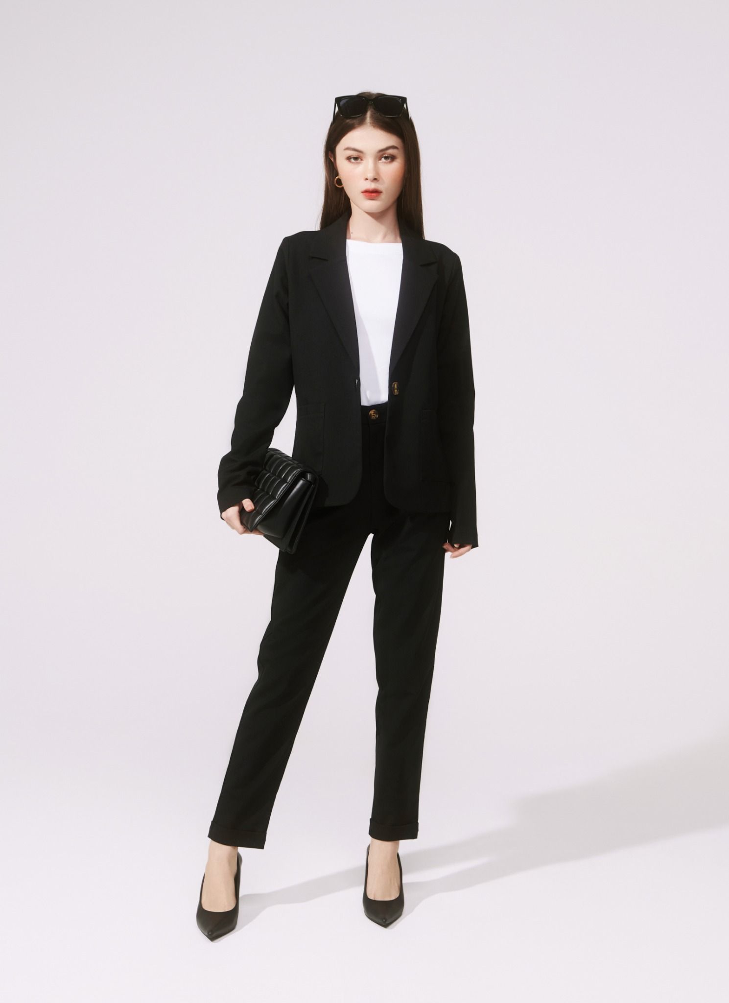 QUẦN BEGGY GẤU GẤP LANDY ĐEN