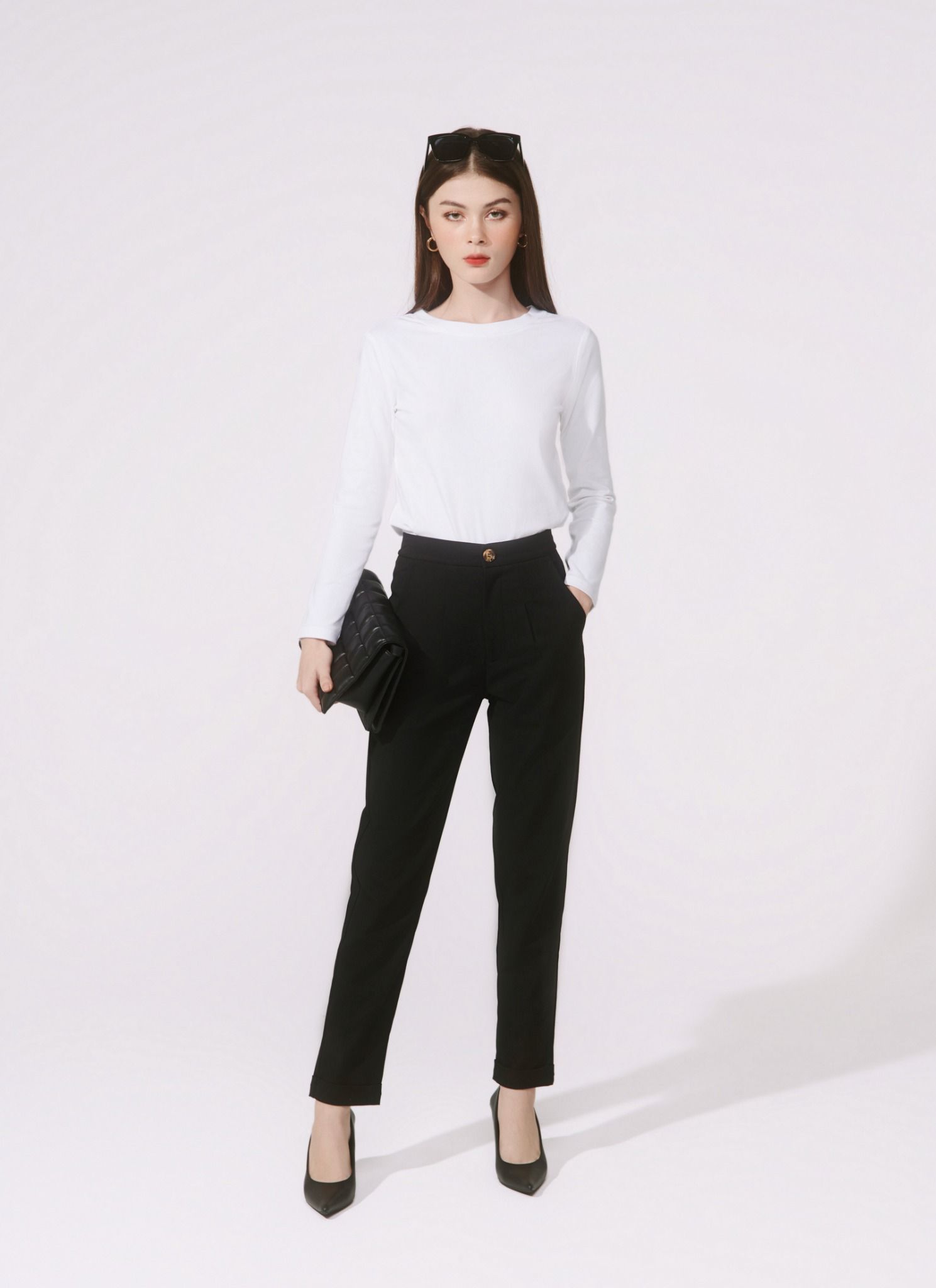 QUẦN BEGGY GẤU GẤP LANDY ĐEN