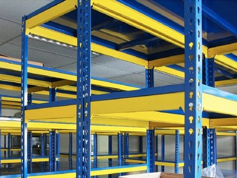 V shape slotted shelving