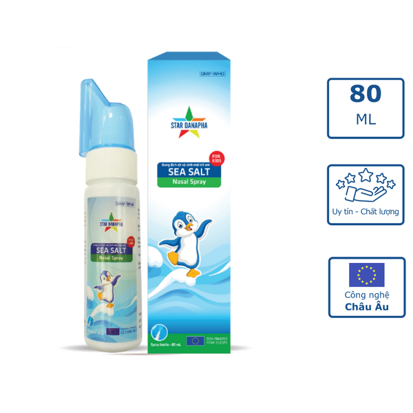 Dung dịch vệ sinh mũi cho trẻ em sea salt STAR DANAPHA 80ML