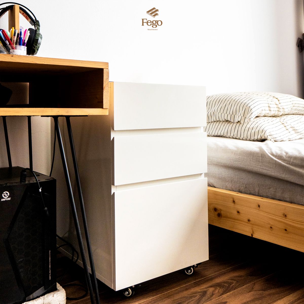 Tủ 3 ngăn kéo có bánh xe FEGO
