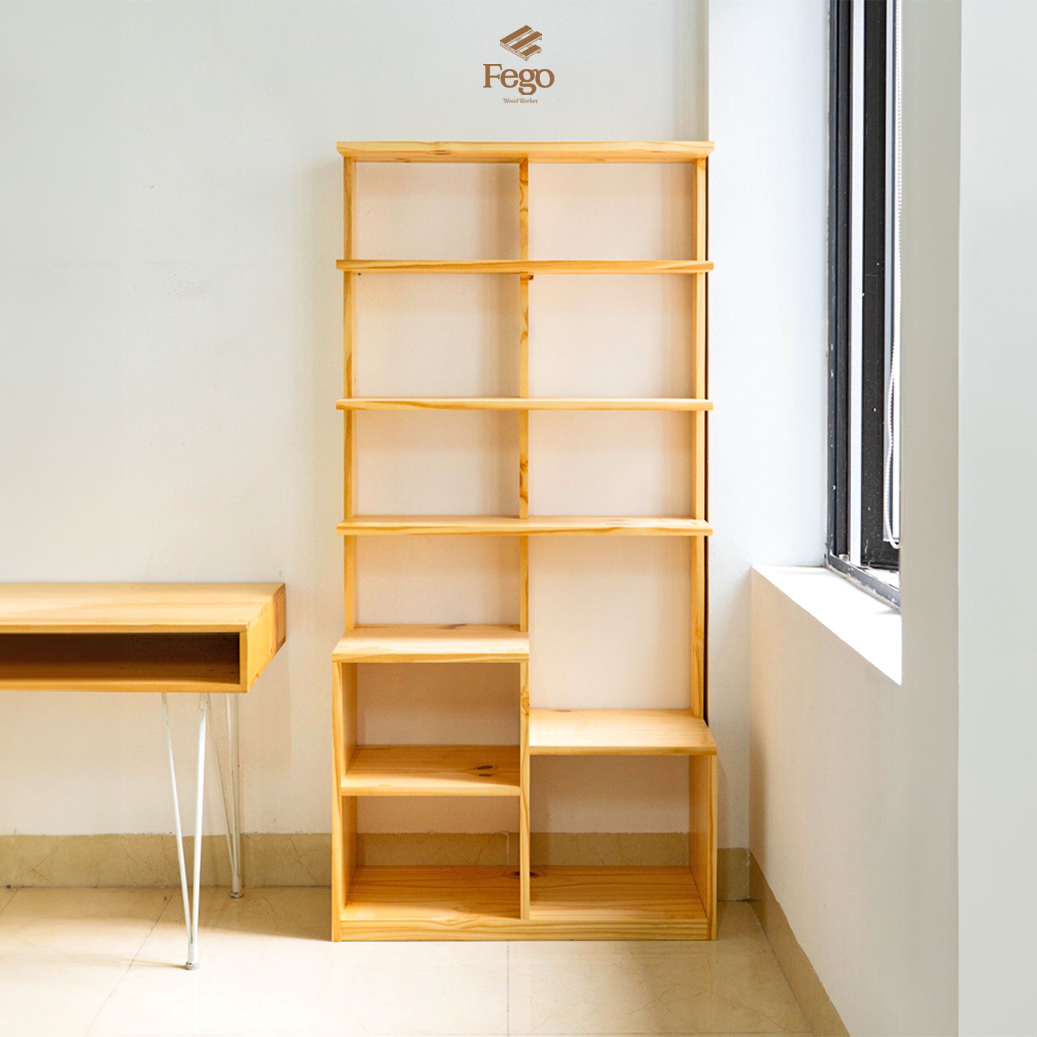 Kệ sách học sinh gỗ tự nhiên FEGO