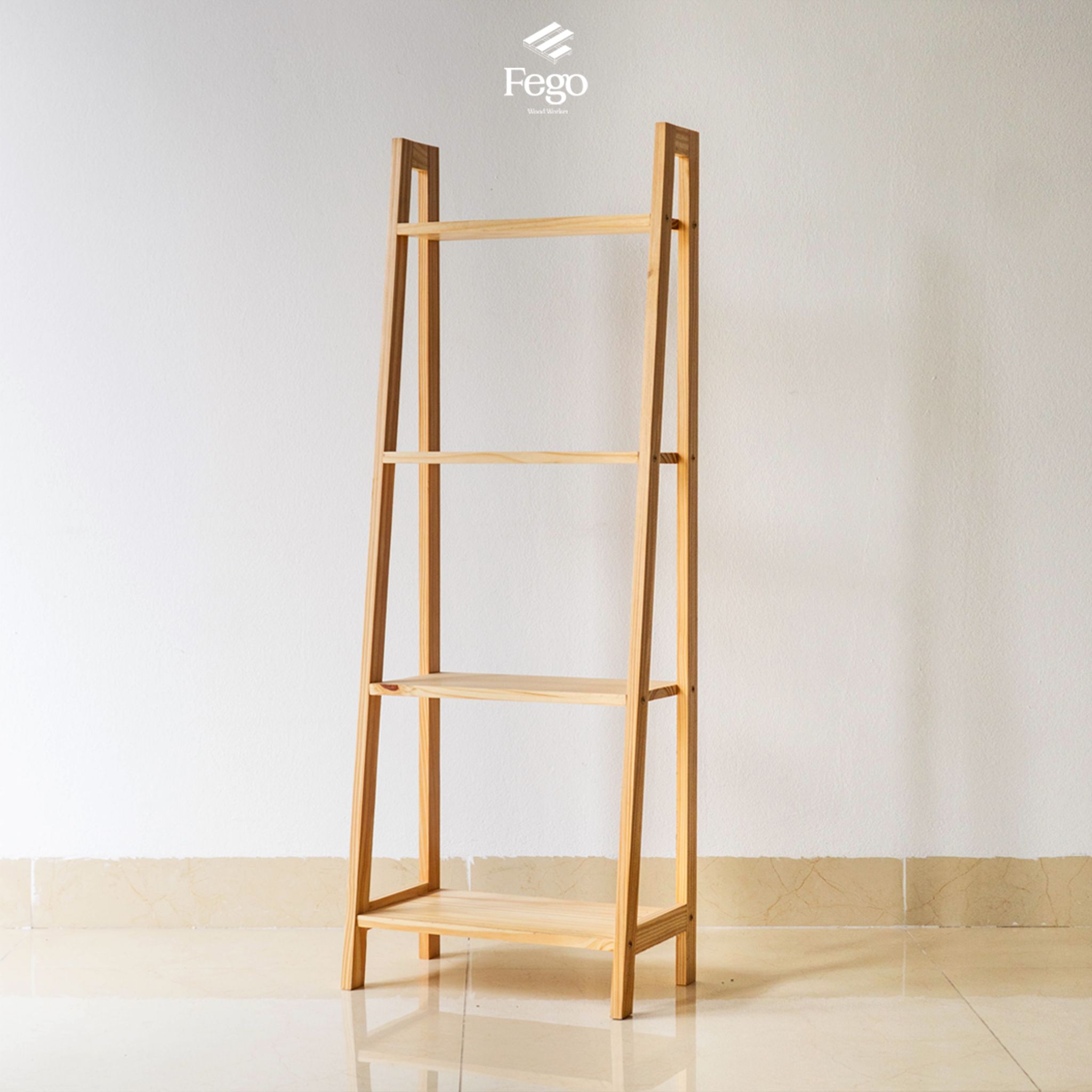 Kệ harmon 4 tầng FEGO gỗ thông tự nhiên