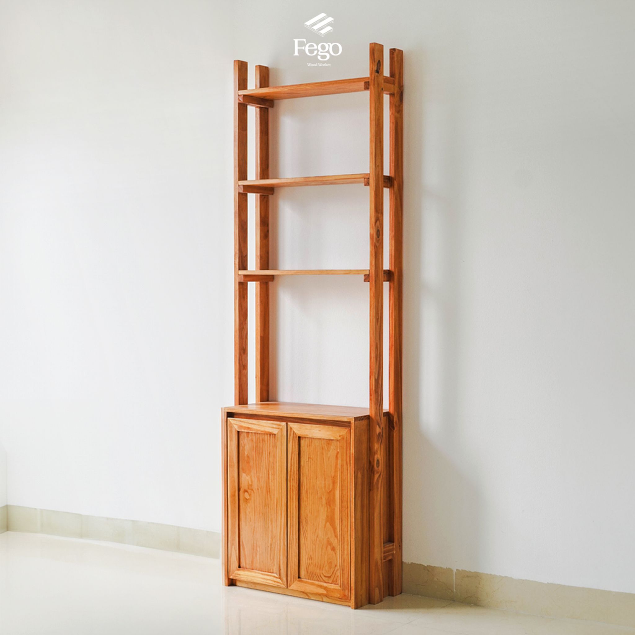 Tủ kệ kết hợp gỗ tự nhiên FEGO