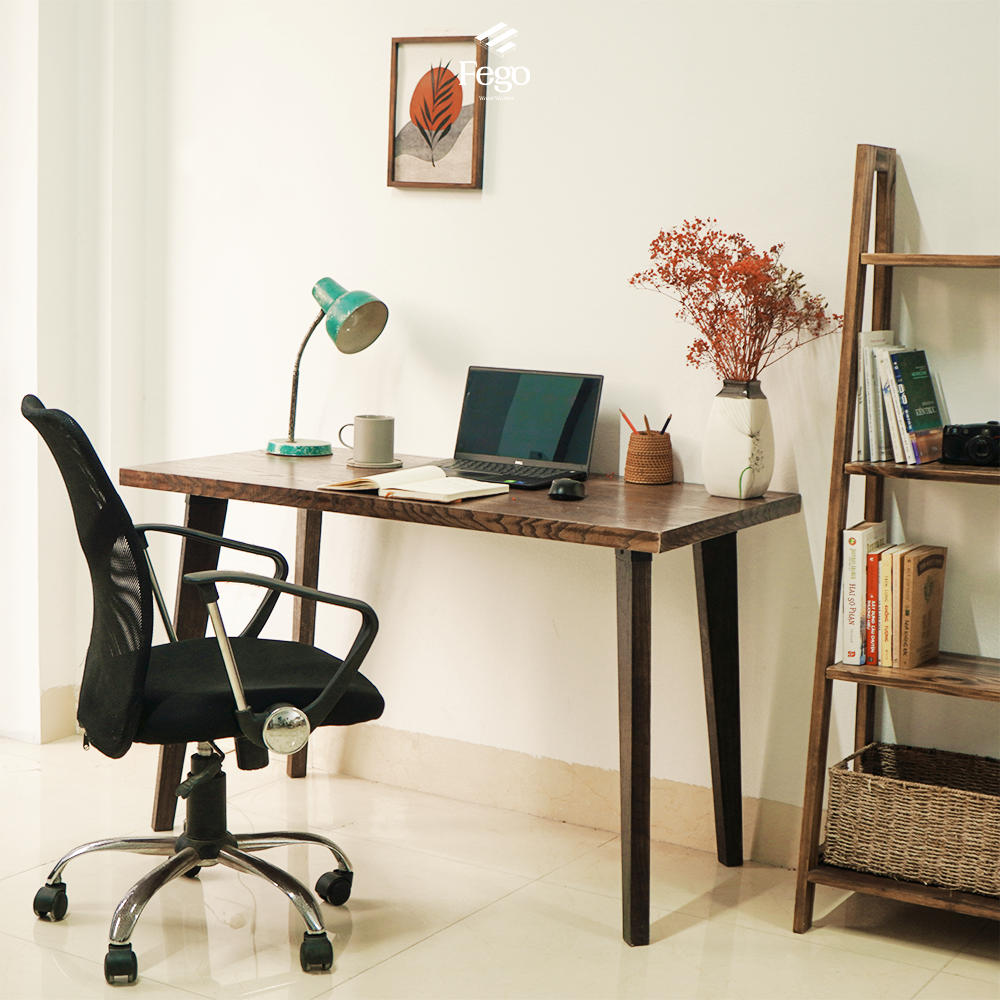 Bàn veneer chân gỗ / Bàn làm việc / Bàn ăn gia đình 120x60cm