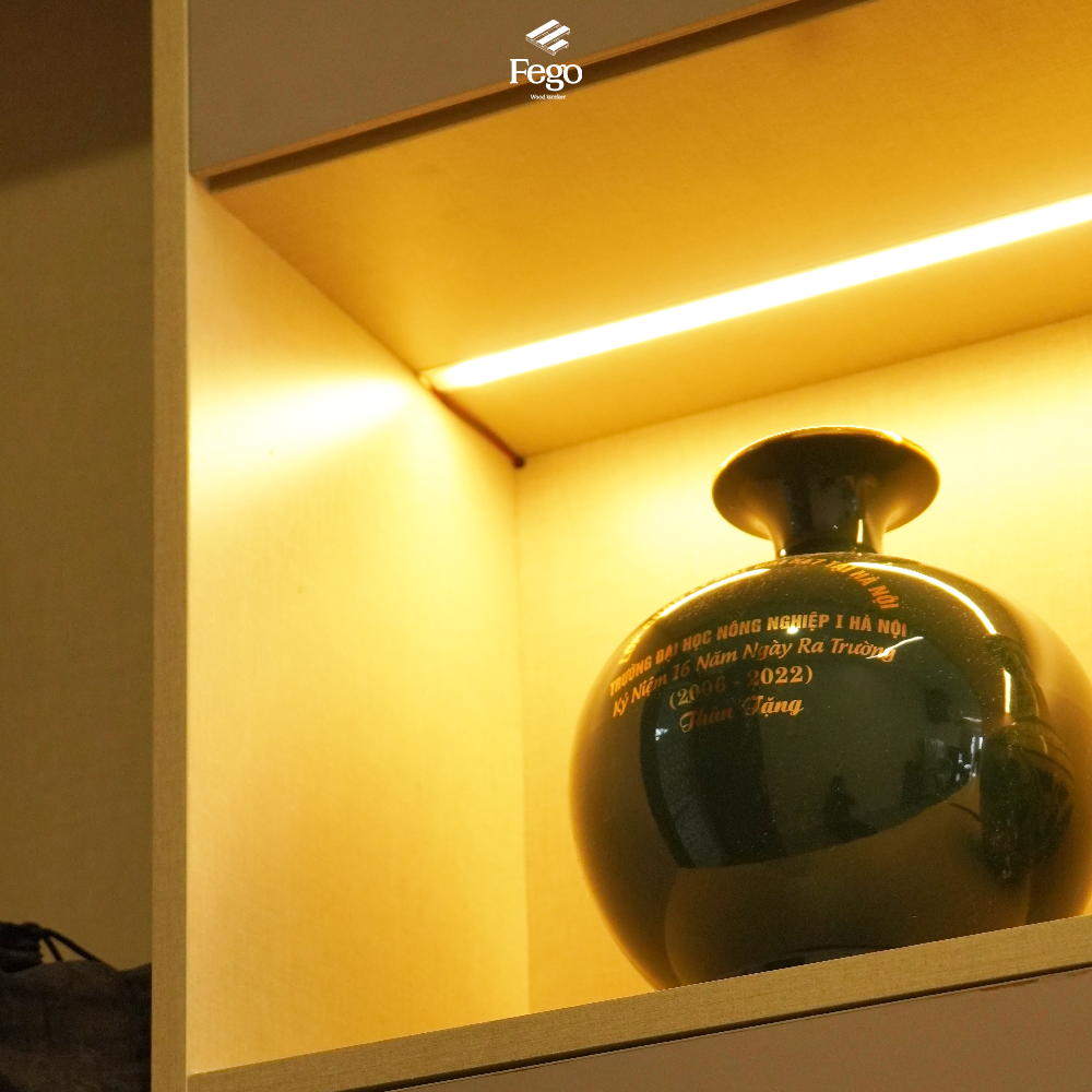 TỦ GIÀY KỊCH TRẦN TÍCH HỢP LED CUSTOM