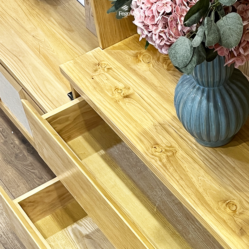 KỆ TIVI KỊCH TRẦN TÍCH HỢP TỦ KÍNH CUSTOM