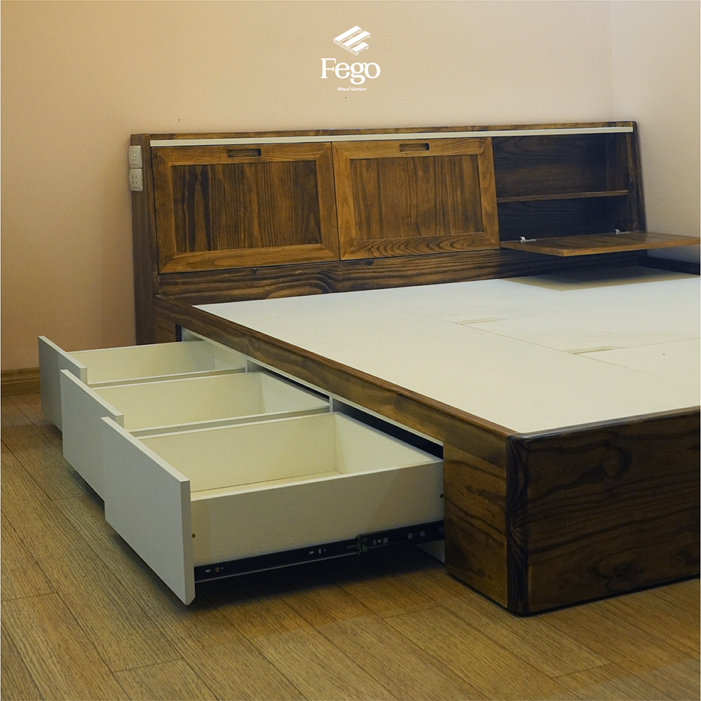 GIƯỜNG NGỦ TÍCH HỢP 9 NGĂN LƯU TRỮ CUSTOM