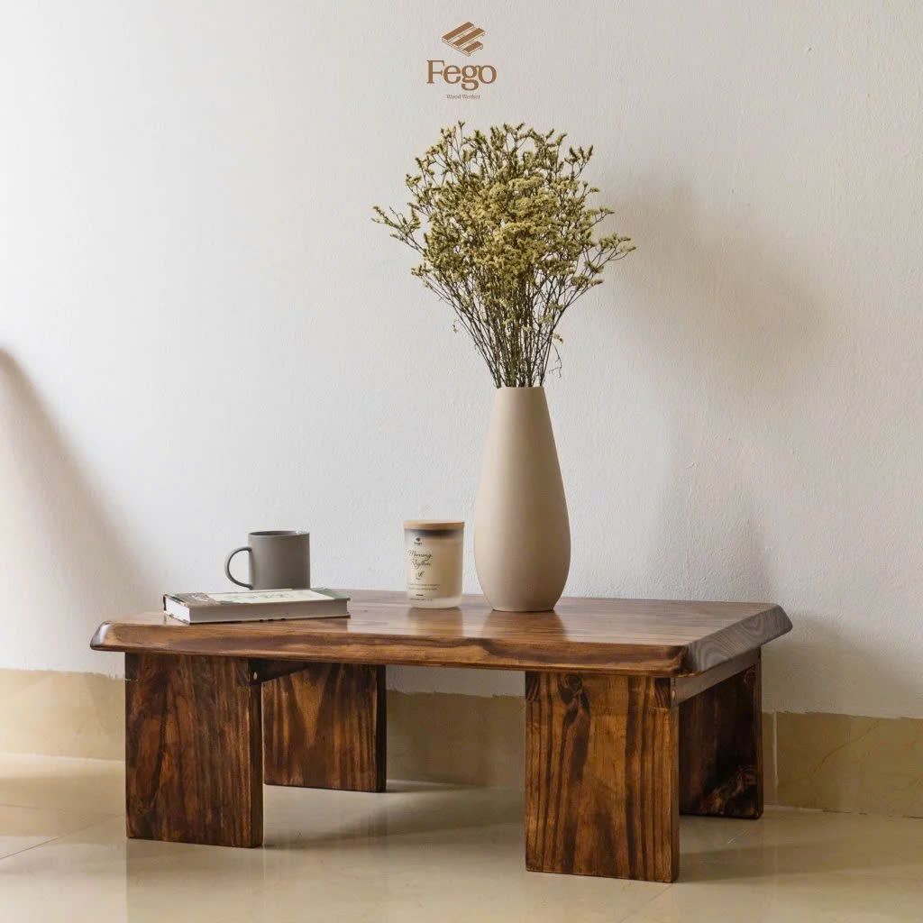 Bàn trà, bàn ngồi bệt gỗ tự nhiên FEGO
