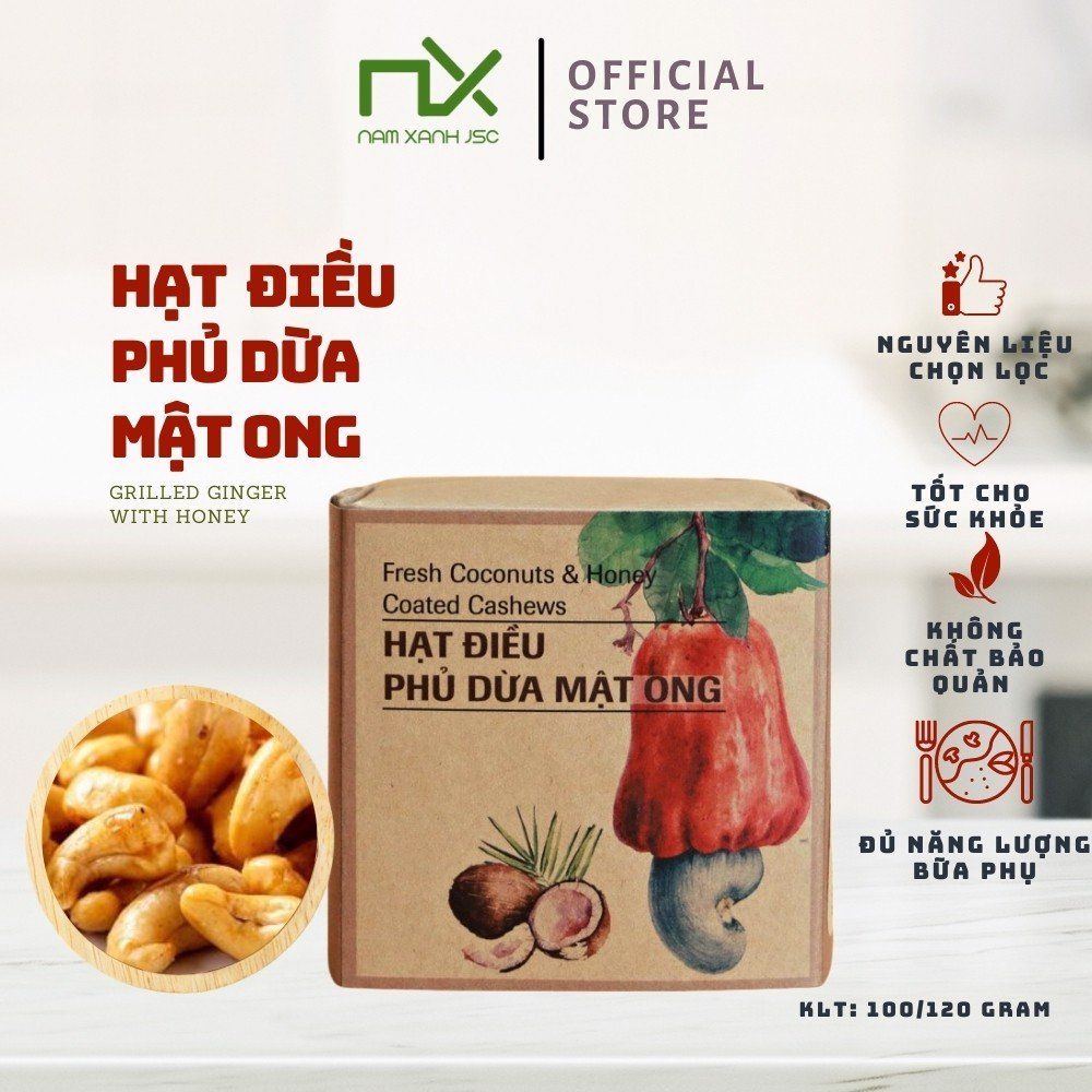 HẠT ĐIỀU PHỦ DỪA MẬT ONG 100G (120 G)- PHIÊN BẢN QUÀ TẶNG - TP02255 NAM XANH