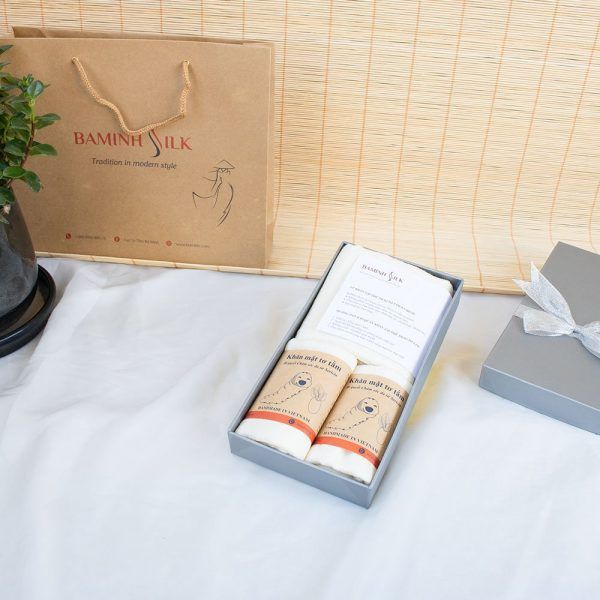 Set quà 011: Khăn tập thể thao, khăn mặt tơ tằm