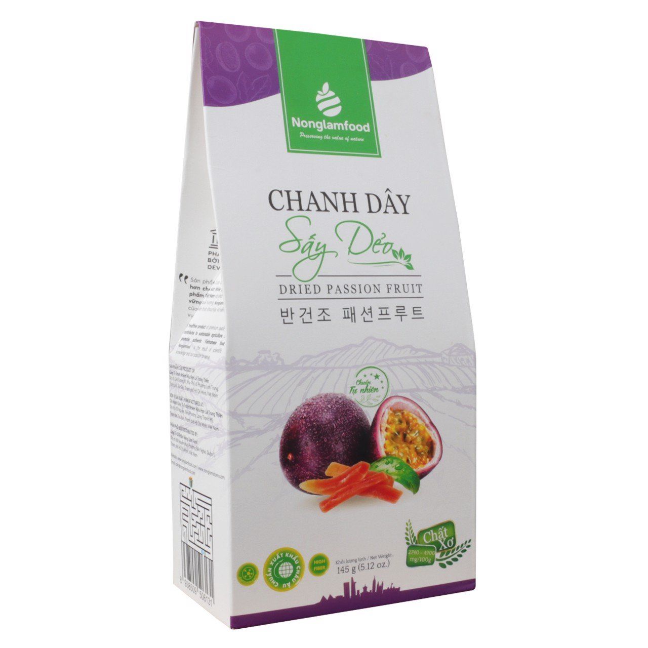 Chanh dây sấy dẻo Nonglamfood hộp 145g