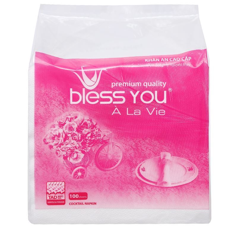 Khăn ăn Bless You 330mm x 330mm ( gói vuông lớn)