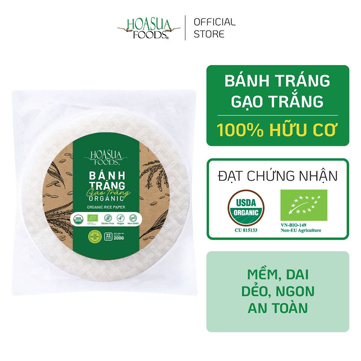 BÁNH TRÁNG GẠO TRẮNG ORGANIC