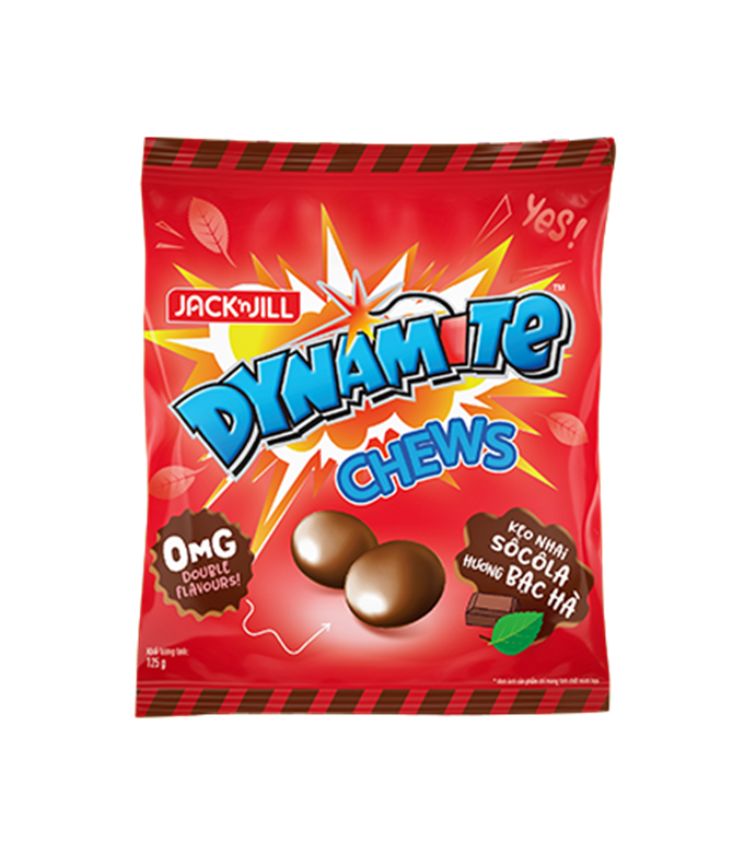 Kẹo Dynamite chews socola hương bạc hà 125g
