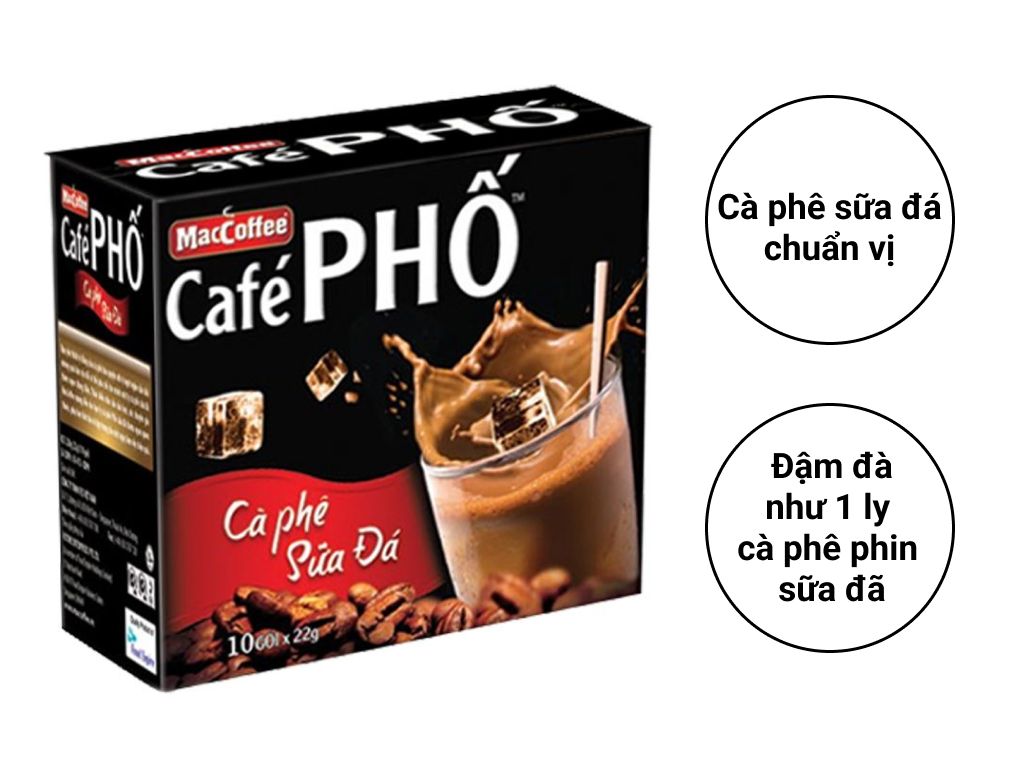 Cafe sữa đá Phố 240g (10 gói x 24g)