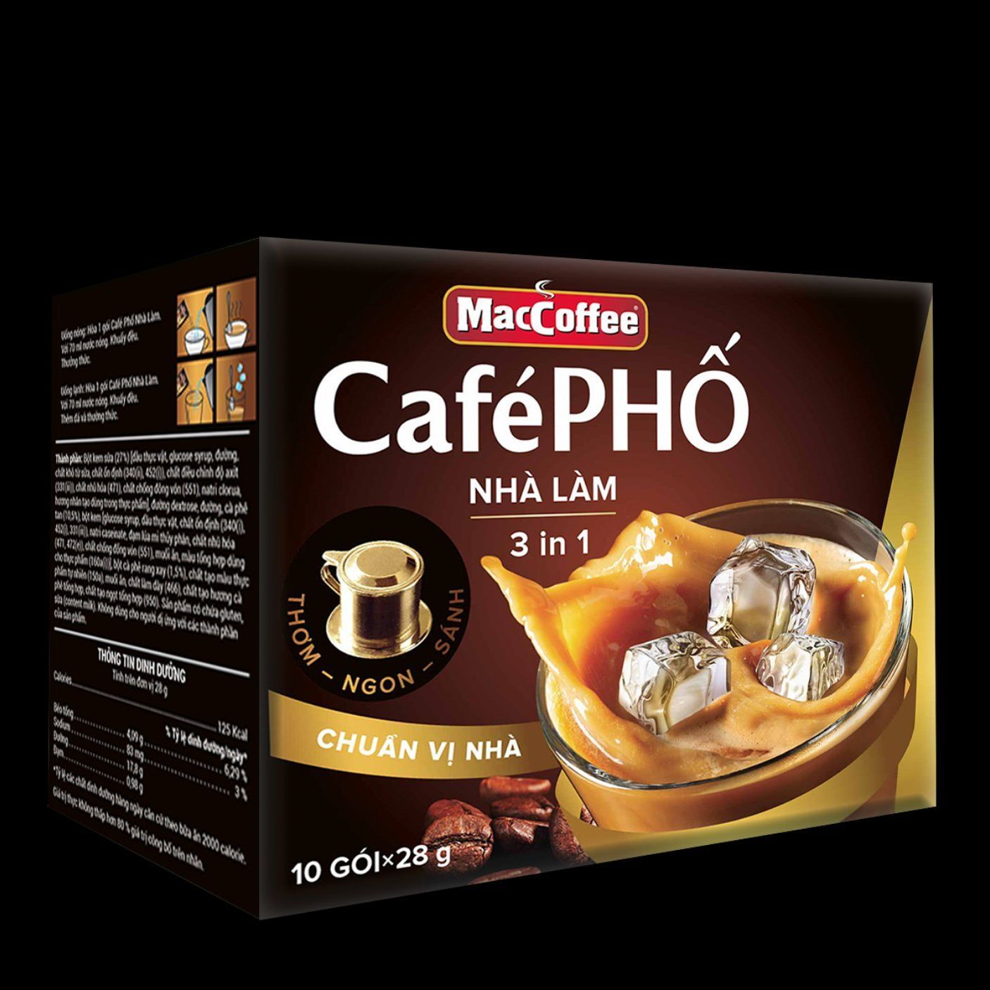 Café Phố nhà làm 3 in 1 hộp 280g ( 10 gói x 28g )