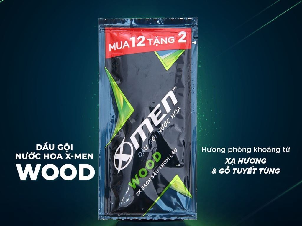 Dầu gội nước hoa Xmen Wood gói 5g x 12 gói