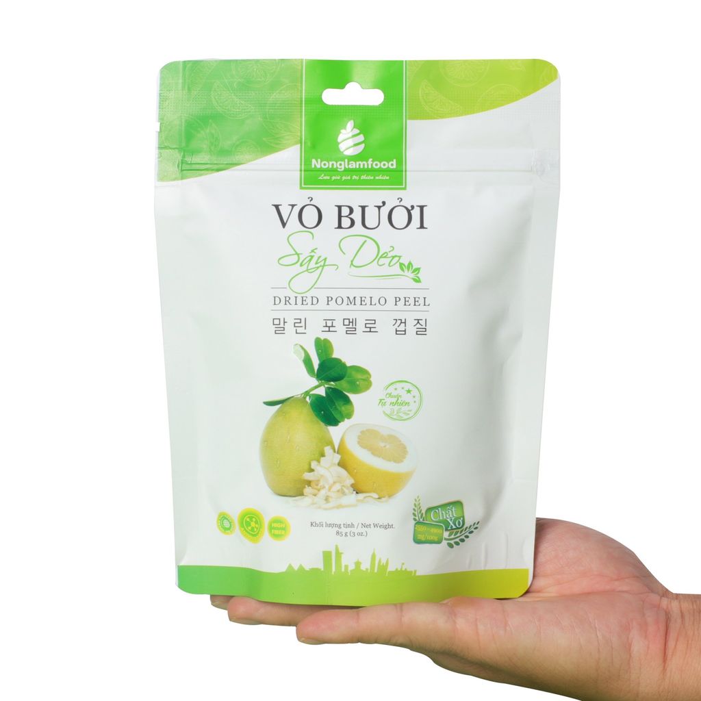 Vỏ bưởi sấy dẻo Nonglamfood túi 85g