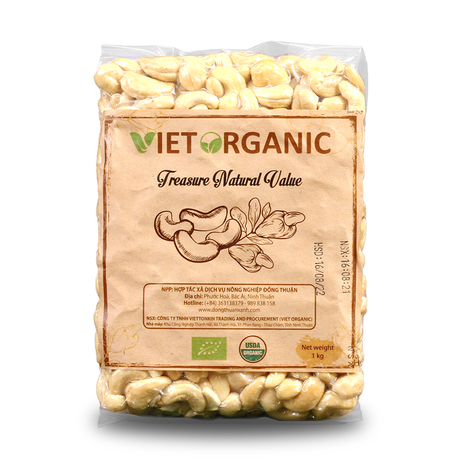 Điều tươi Organic nguyên hạt – túi 1kg