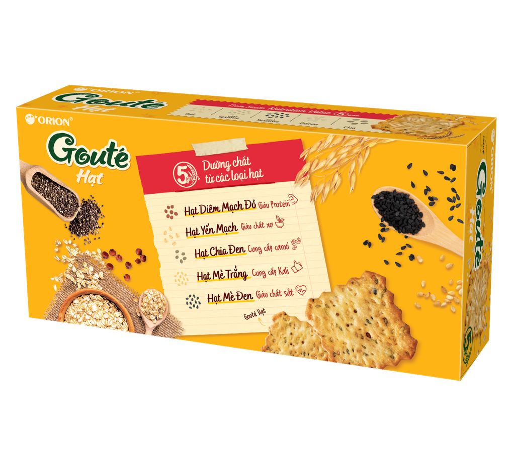 Bánh Goute hạt dinh dưỡng hộp 158,4g ( 4 gói x 39,6g)