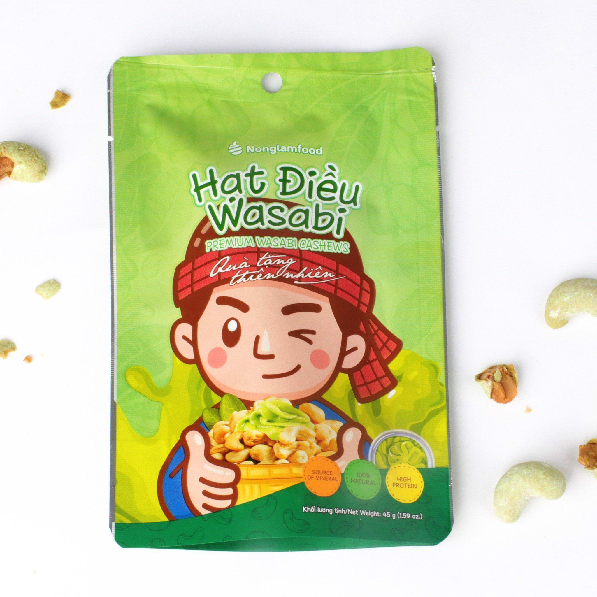 Hạt điều Wasabi Nonglamfood túi 45g