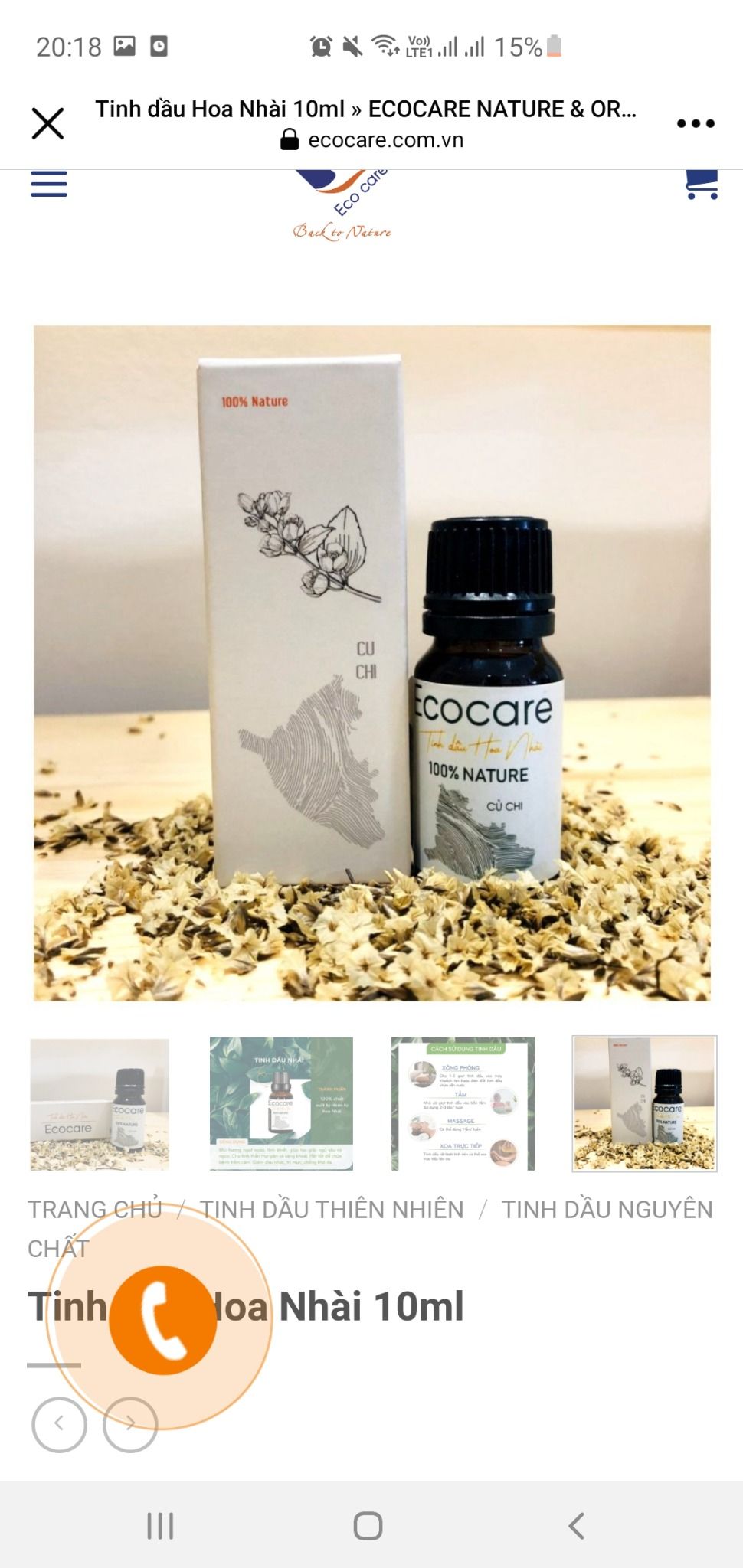 Tinh dầu Hoa Nhài 10ml Ecocare