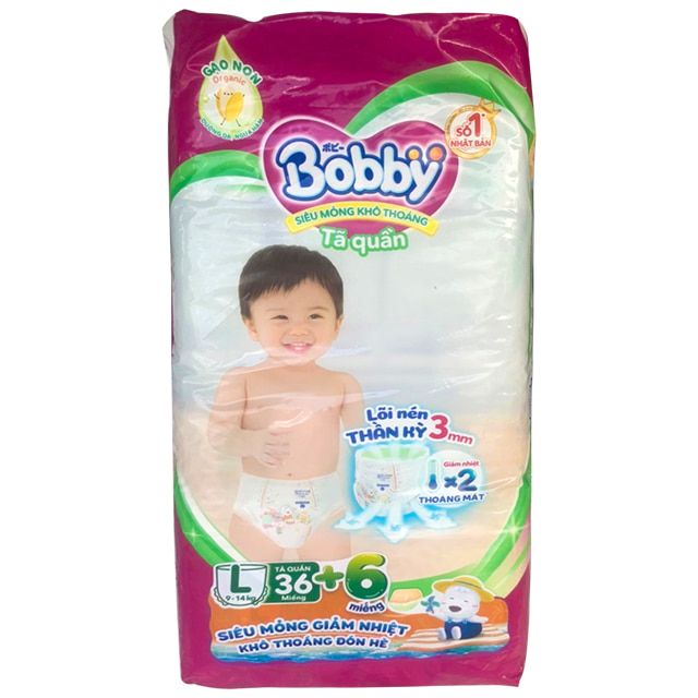 Tã quần Bobby 36 miếng size L 9-12kg
