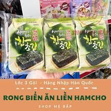 Rong biển ăn liền Hamcho lốc 4g x 3 gói