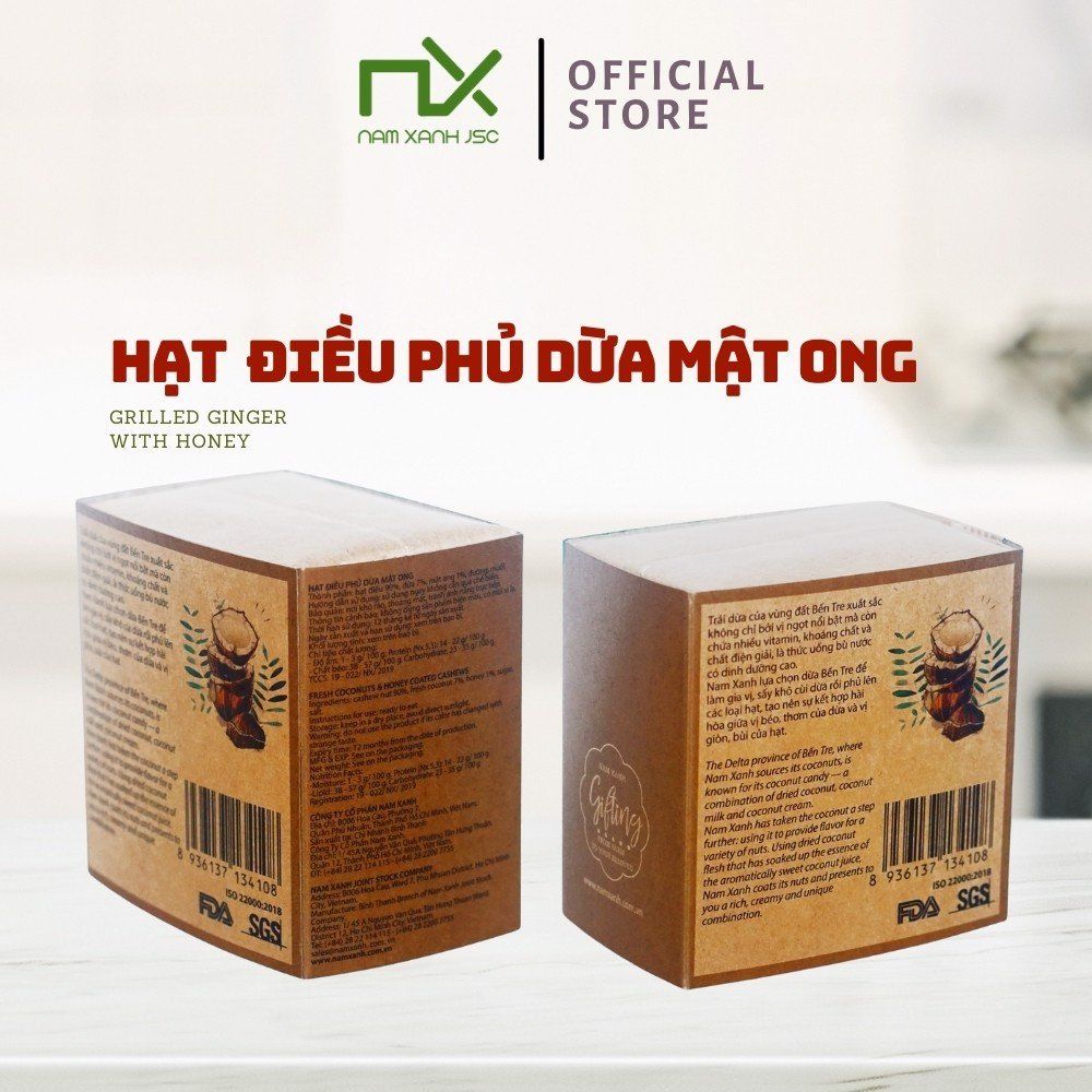 HẠT ĐIỀU PHỦ DỪA MẬT ONG 100G (120 G)- PHIÊN BẢN QUÀ TẶNG - TP02255 NAM XANH