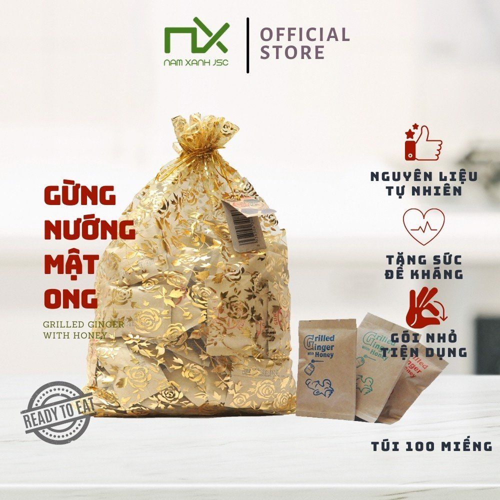 GỪNG NƯỚNG MẬT ONG TÚI KRAFT (TÚI) - NAM XANH