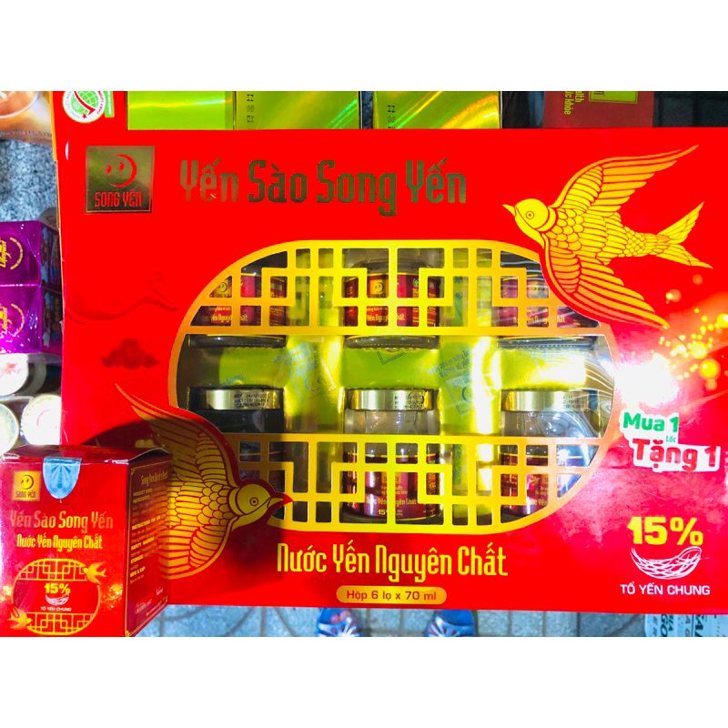Yến sào nguyên chất Song Yến 6 lọ x 70ml ( màu đỏ)