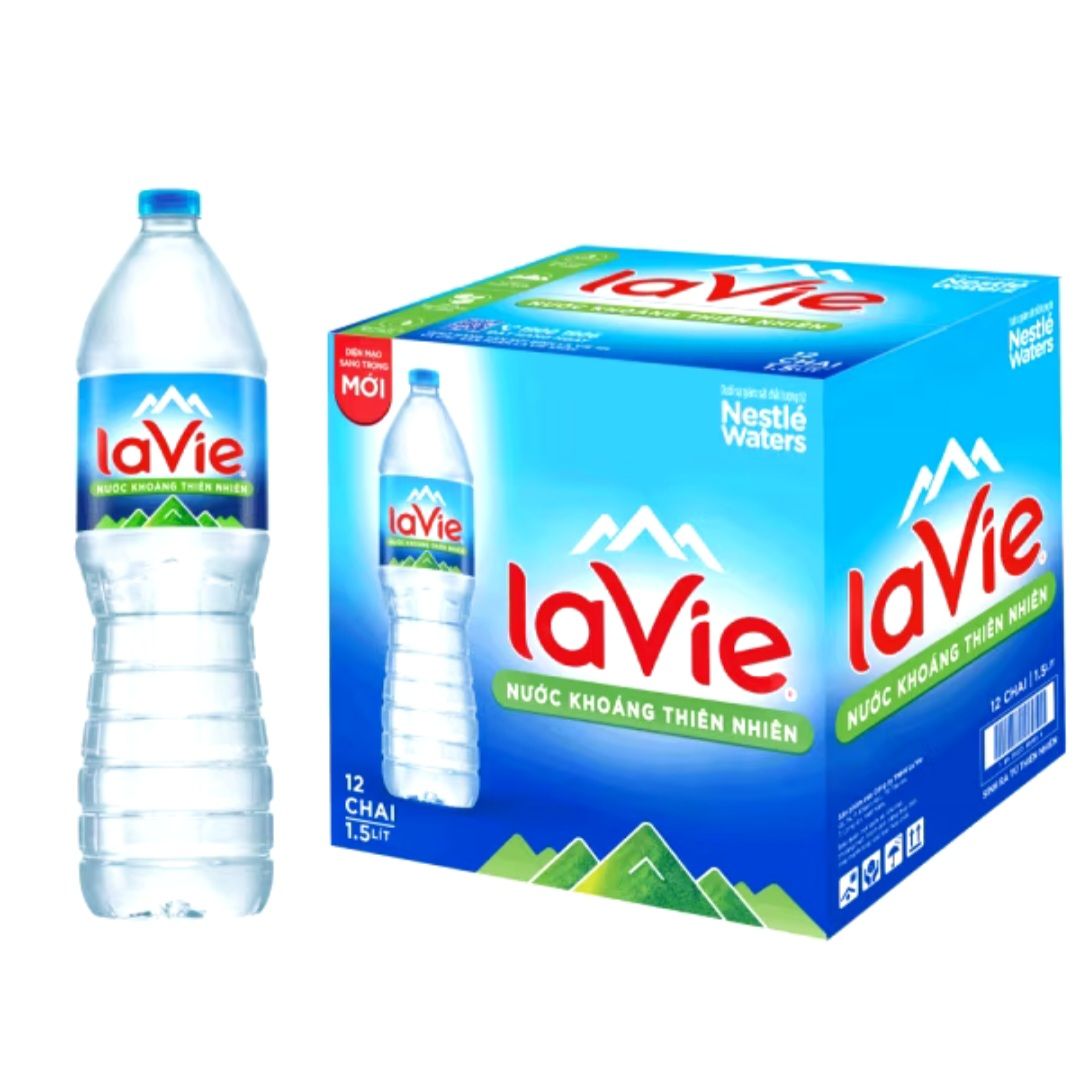 Nước khoáng thiên nhiên La Vie 1.5L (12 chai/thùng)