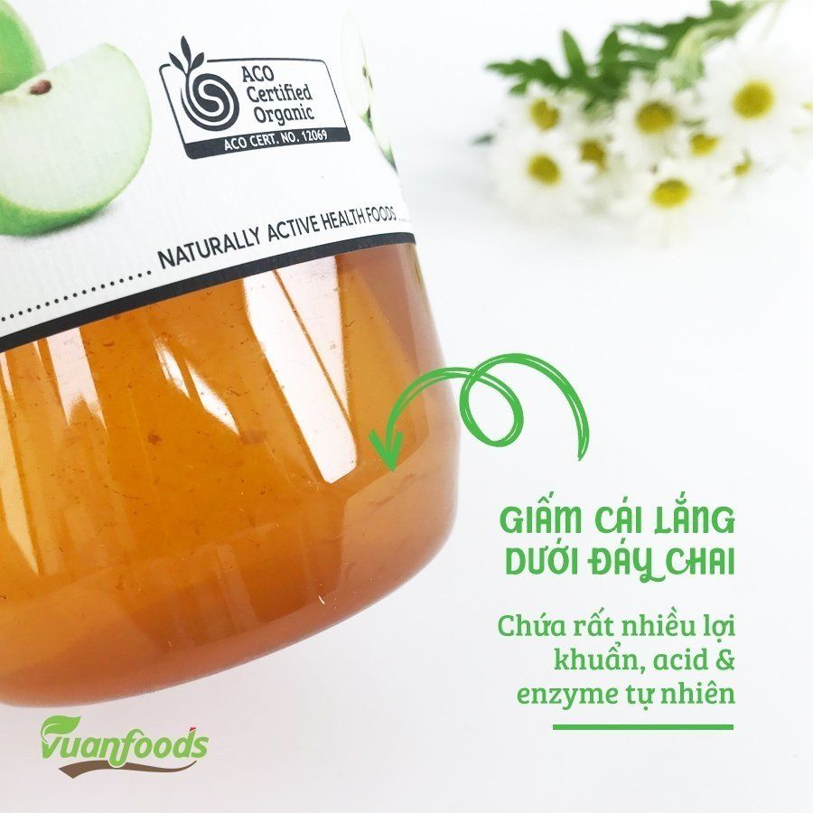 Giấm táo hữu cơ Apple Cider Vinegar Barnes Naturals chai 500ml