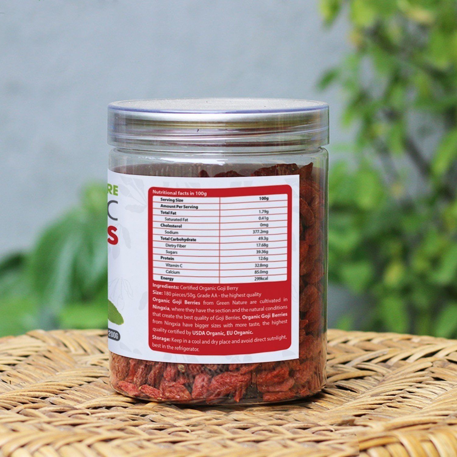 Kỷ tử Hữu Cơ Goji Berries hộp 200g (Green Nature)