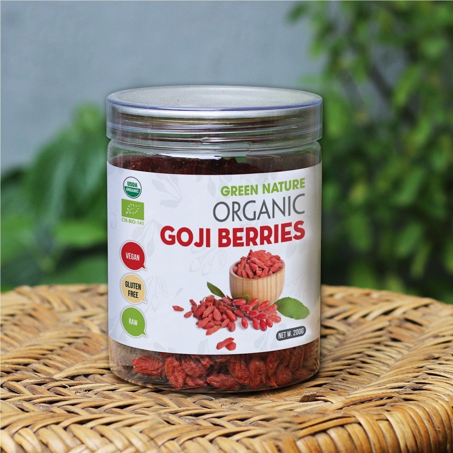 Kỷ tử Hữu Cơ Goji Berries hộp 200g (Green Nature)
