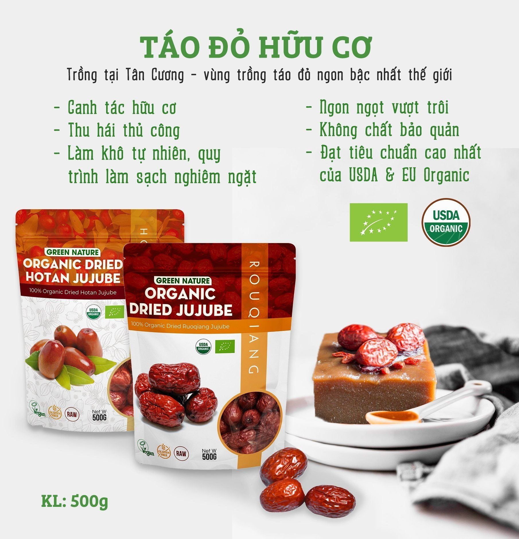 Táo Đỏ Hotan Hữu Cơ 500gr hiệu Green Nature
