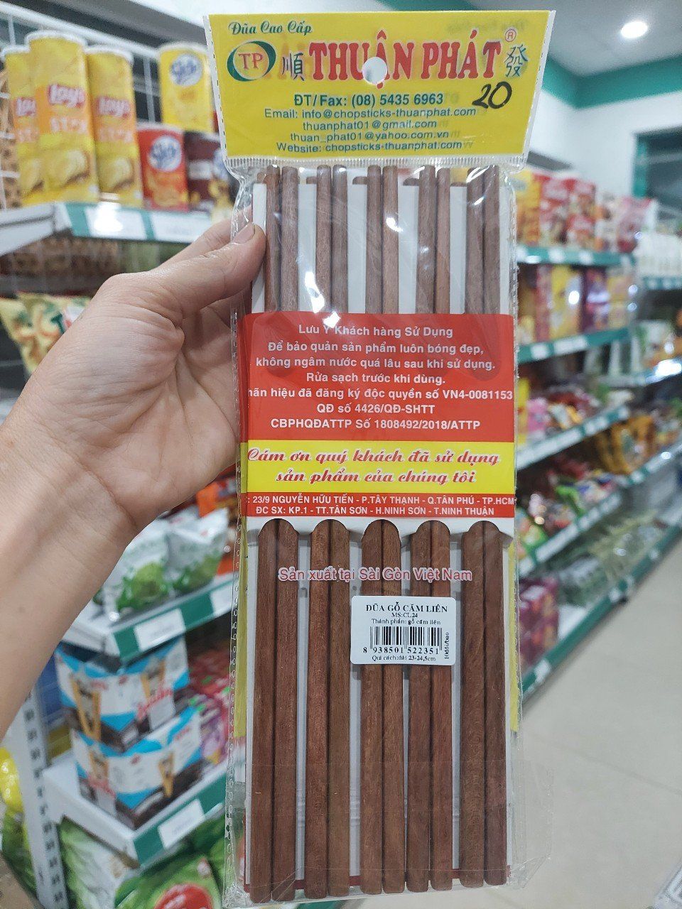 Đũa gỗ căm liên Thuận Phát (5 đôi)