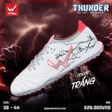  Giày Bóng Đá Chính Hãng Wika Thunder Bo Thun Trắng TF 