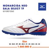  Giày Bóng Đá Chính Hãng Mizuno Monarcida Neo Sala Select Trắng Gót Đỏ TF 