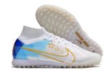  Giày Bóng Đá Cỏ Nhân Tạo Mercurial Air Zoom Superfly 9 Cổ Cao Enzo Fernandez Trắng/Xanh Da/Bích TF 