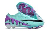  Giày Bóng Đá Cỏ Tự Nhiên Mercurial Air Zoom Vapor 15 Elite Bo Thun Xanh Ngọc Gót Tím FG 