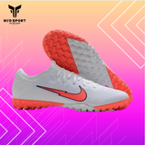  Giày Bóng Đá Cỏ Nhân Tạo Mercurial Vapor 13 Pro Bo Thun Trắng Logo Hồng/Xanh Da TF 