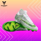  Giày Bóng Đá Cỏ Tự Nhiên Mercurial Superfly 9 Elite Air Zoom Cổ Cao Bạc/Xanh Lá FG 