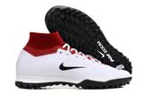  Giày Bóng Đá Cỏ Nhân Tạo Mercurial Air Zoom Superfly 9 Cổ Cao T90 trắng cổ đỏ TF 