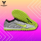  Giày Bóng Đá Cỏ Nhân Tạo Mercurial Air Zoom Vapor 15 Elite Bo Thun Xám/Bạc Đế Chuối TF 