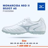  Giày Bóng Đá Chính Hãng Mizuno Monarcida Neo II Select AS Trắng Logo Xám TF 