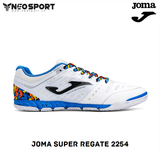  Giày Bóng Đá Futsal Chính Hãng JOMA SUPER REGATE 2254 TRẮNG/XANH DA IC 