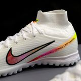  Giày Bóng Đá Cỏ Nhân Tạo Mercurial Air Zoom Superfly 9 Elite Marcus Rashford Cổ Cao Trắng Logo Hồng TF 